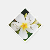 Serviette En Papier Flore blanche tropicale - Nouveaux débuts - Mariag (Coin)