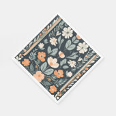 Serviette En Papier Flore bleu foncé Folk (Coin)