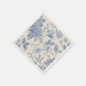 Serviette En Papier Flore bleu Français Toile Floral (Coin)