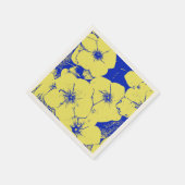 Serviette En Papier Flore bleu jaune tropical (Coin)