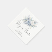 Serviette En Papier Flore bleu poussiéreux Script bébé dans douche fle (Coin)