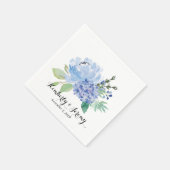 Serviette En Papier Flore bleue et serviettes personnalisées Hydrangea (Coin)