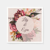 Serviette En Papier Flore bourguignonne et bouillie Mariage de automne (Devant)