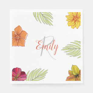 Serviette En Papier Flore d'Aloha Hawaïen