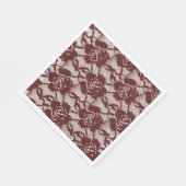 Serviette En Papier Flore de dentelle blanche rouge bordeaux (Coin)