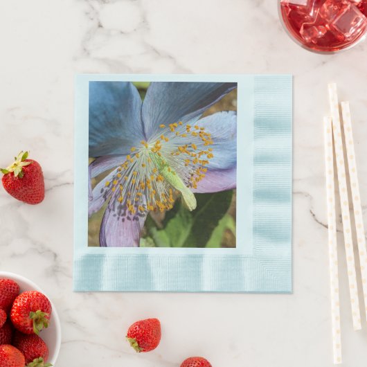 Serviette En Papier Flore de fleurs de crapaud bleu (En situation)