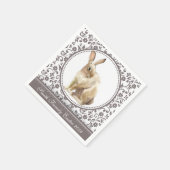 Serviette En Papier Flore de lapin de Pâques personnalisée (Coin)