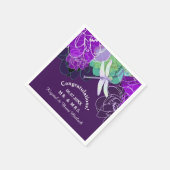 Serviette En Papier Flore de libellule violette moderne (Coin)