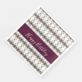 Serviette En Papier Flore Élégante Avec Bourgogne (Coin)