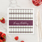 Serviette En Papier Flore Élégante Avec Bourgogne (En situation)