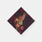 Serviette En Papier Flore foncé élégant bordeaux Moody (Coin)