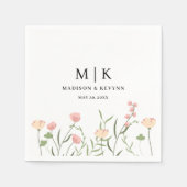 Serviette En Papier Flore minimale et chic | Napkins mariage (Devant)