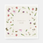 Serviette En Papier Flore moderne Flore Custom Berries Insectes (Devant)