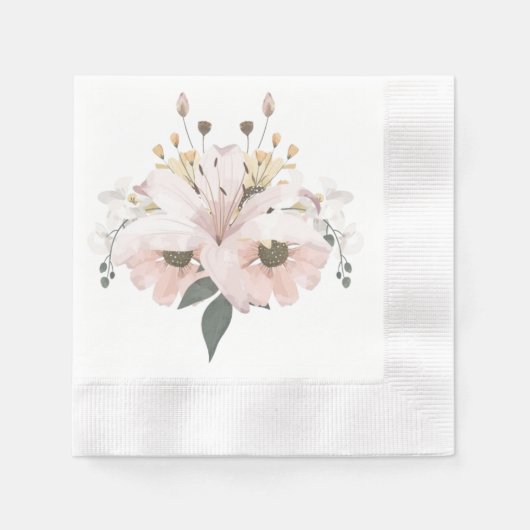 Serviette En Papier Flore nuptiale (Devant)