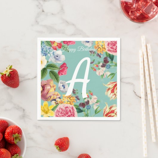 Serviette En Papier Flore personnalisable (En situation)