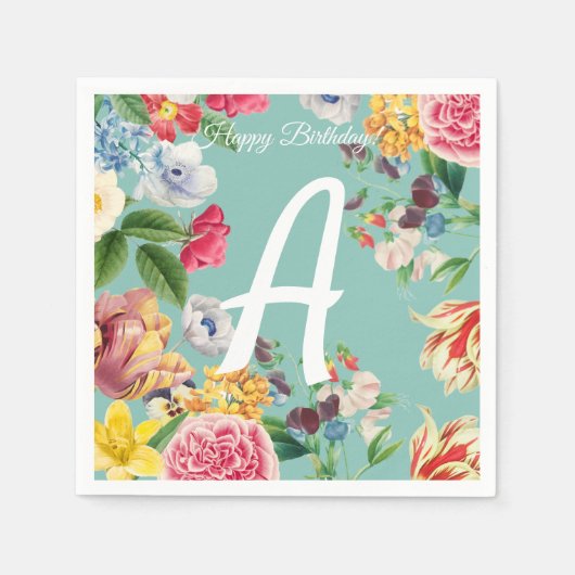 Serviette En Papier Flore personnalisable (Devant)