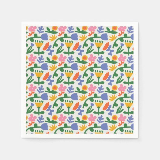 Serviette En Papier Flore printanière (Devant)