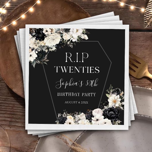 Serviette En Papier Flore Rip 20s 30e anniversaire de fête Napkins