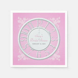 Serviette En Papier Flore rose autour de l'horloge Douche Napkin