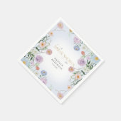 Serviette En Papier Flore rose fleur sauvage avec Fête des mariées ble (Coin)