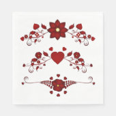 Serviette En Papier Flore rouge (Devant)