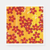 Serviette En Papier Flore rouge orange rétro (Devant)
