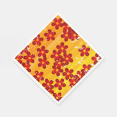 Serviette En Papier Flore rouge orange rétro (Coin)
