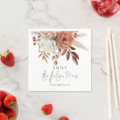 Serviette En Papier Flore Rustique En Terracotta L'Avenir Mme. (En situation)