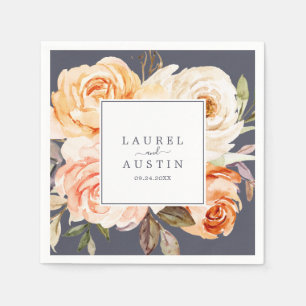 Serviette En Papier Flore rustique   Mariage violet