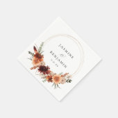 Serviette En Papier Flore rustique Terre & Champagne Nom (Coin)
