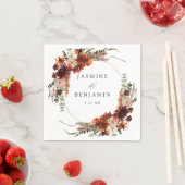 Serviette En Papier Flore rustique Terre & Champagne Nom v3 (En situation)