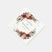 Serviette En Papier Flore rustique Terre & Champagne Nom v3 (Coin)