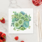 Serviette En Papier Flore verte (En situation)