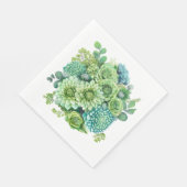 Serviette En Papier Flore verte (Coin)