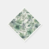Serviette En Papier Flore verte sans joint (Coin)