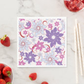 Serviette En Papier Flore Vibrante Motif Floral Purple Rose Fleurs Ble (En situation)