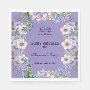 Serviette En Papier Flore violette Flax Fleur Baby shower