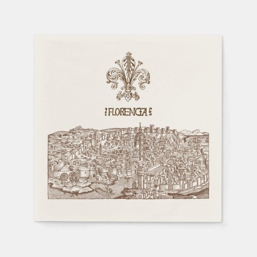 Serviette En Papier Florence, coupe médiévale (Devant)