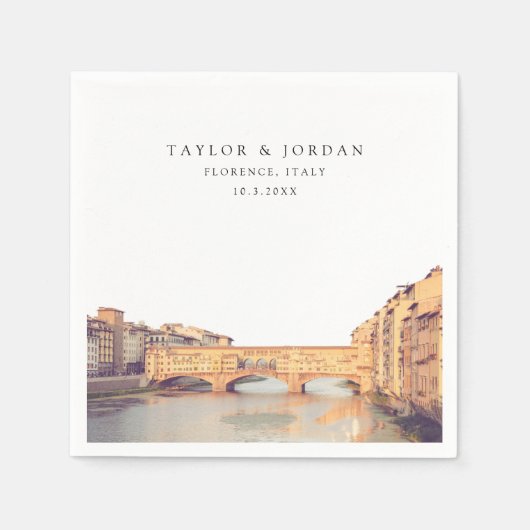 Serviette En Papier Florence Italie Papier Mariage Cocktail Napkin (Devant)
