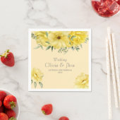 Serviette En Papier Flores amarillas (En situation)