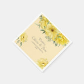 Serviette En Papier Flores amarillas (Coin)