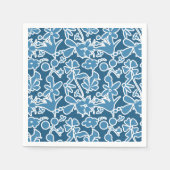 Serviette En Papier Flores azules (Devant)