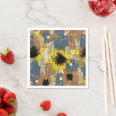 Serviette En Papier Flores d'ocre jaune (En situation)