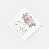 Serviette En Papier Flores rose vif contemporaines Seveneth Anniversai (Coin)