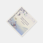 Serviette En Papier Florets et papillons pourpres Personnaliser la fêt (Coin)