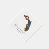 Serviette En Papier Florida State Rustic Wood Mariage Monogramme (Coin)