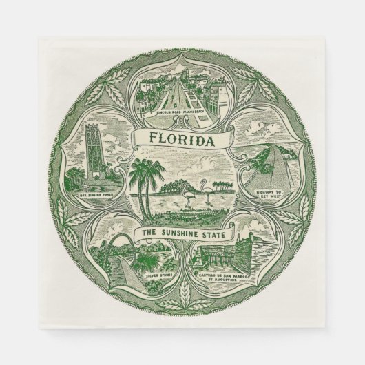 Serviette En Papier Floride l'État du Soleil  (Devant)