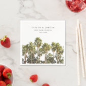 Serviette En Papier Floride Mariage Palm Tree photo personnalisée (En situation)