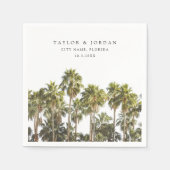 Serviette En Papier Floride Mariage Palm Tree photo personnalisée (Devant)