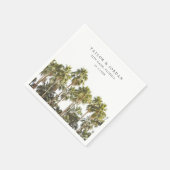 Serviette En Papier Floride Mariage Palm Tree photo personnalisée (Coin)
